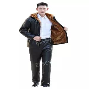 남성 기모 동절기 배달복 냉동창고 동계 작업복 가죽 겨울 방풍 재킷 방한복 잠바