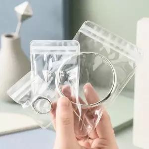 목걸이 지퍼백 추천템 쥬얼리 귀걸이 신상 반지 10P 다회용 PVC 투명 보관 중형 파우치 6x8cm