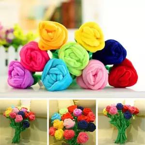 장식 조화 인형 플라워 튤립 스마일꽃 소품 장미꽃 꽃다발