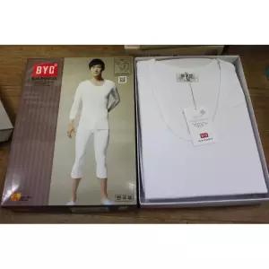 1벌 BYC 베스트 7부 남상하 순면 백색 회색 세트 시치부 회색 백색 95 100 105 봄 가을 얇은내복 춘추 갱수네 코튼 