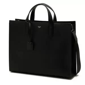 [헤지스](광주신세계)블랙 로고 참장식 가죽 서류가방 HJBA5F850BK