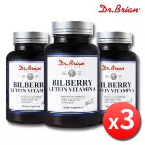 닥터브라이언 빌베리 루테인 비타민A 3병 약6개월분 미국 눈건강 눈피로 눈에좋은 눈영양제 청소년