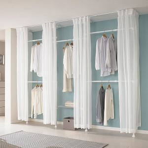 [오늘출발] 6단 커튼 선반 행거 EO-S416W 국민튼튼 드레스룸 옷걸이 시스템 인테리어