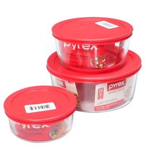 파이렉스 원형 반찬통 소/중/대 3세트 전자렌지가능 밀폐용기 냉장고 내열유리 반찬용기