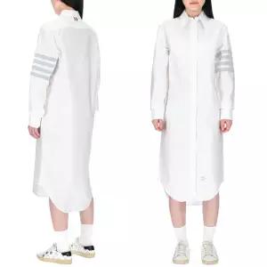 [톰브라운] 4바 사선 FDSE28C F0313 100 여성 옥스포드 셔츠 원피스