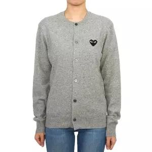 [꼼데가르송] 블랙 하트 와펜 패치 가디건 그레이 AX N023 051 2 111226051
