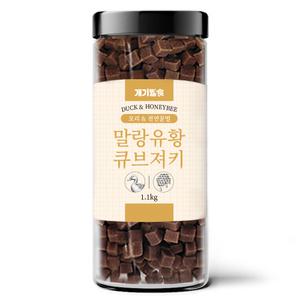 개기월식 강아지 간식 유황 큐브져키 오리+천연벌꿀 1.1kg