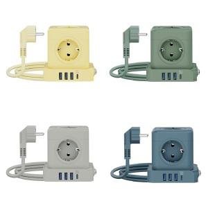 econer 고용량 4000W 5구 큐브 멀티탭 고속 USB C타입 전선형 1.8M