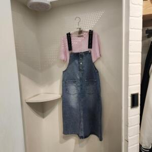 인터크루 HC10 여성 멜빵 청 원피스 여)데님오버롤원피스 ITZ2OL54A