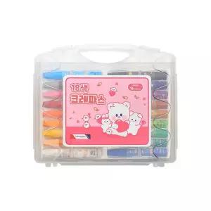 초등학생 크레파스 18색 핑크 미술