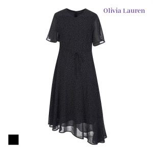 [올리비아로렌] 언발란스 햄라인 도트 원피스_VOCOA4M6256