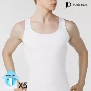 [제임스딘]퀵 드라이 소프트터치 경량 기능성 민소매 런닝 5매세트