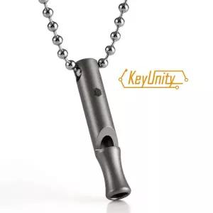 키유니티 [KA22] 티타늄 휘슬 실버 (목걸이포함)