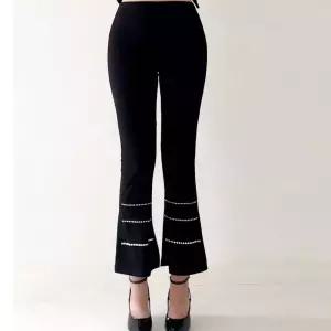 세줄 보석 나팔 바지 댄스복 하의 여성 여자 부츠컷팬츠 라인 줌바