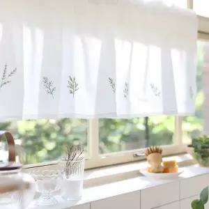 그린잎 자수 바란스커튼