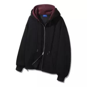 [본딩] 앨빈클로 이중 배색 오버핏 투웨이 후드집업 DLX2990 (3 COLOR)