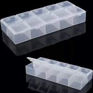 약통 PP 여행용 케이스 10구 알약 보관함 휴대용 직사각 알약함 10칸 투명