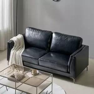 스칸디 비건가죽 3인소파 모던 클래식 레트로 소파 3인용