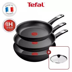 [테팔] 퍼펙트 터치 티타늄 3X 인덕션 프라이팬 3종(팬24+팬28+웍28) (+레온 유리뚜껑28cm)
