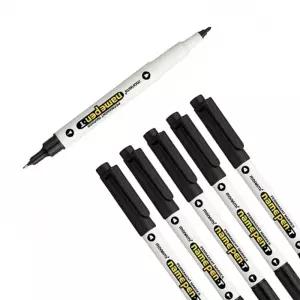 (검정/1mm + 0.4mm) 모나미 양면 트윈 듀얼 네임펜 T 12p 세트/유성펜/네임팬/마킹펜/유성/꾸미기/네임