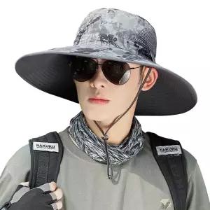 챙넓은 사파리 등산 모자 밀리터리그레이 빅사이즈/여자/등산모자/남성/여성/여름/메쉬/자외선차단/와이드