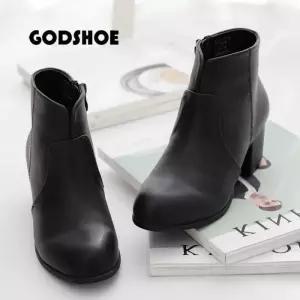 갓슈 디바이드 앵클부츠 가죽부츠 털부츠