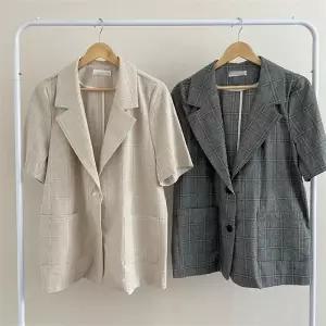 빅사이즈사랑해요 G966L205 체크패턴카라마자켓 YP