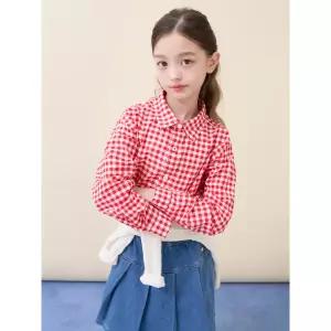 [BEANPOLE KIDS] 스몰 깅엄 체크 셔츠  레드 (BI6164U066)