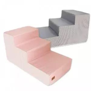 new킹스독 스트라이프 3단스텝 대형견계단 쿠션계단 안전계단