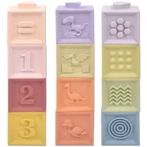 (12종세트) 감각 소프트 쌓기 촉감 큐브/유아동/놀이/학습/아기/유아/익힘/촉각/자극/발달/학습용/어린이집