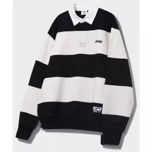 매장정품 JEEP 지프 레트로 마운틴 1941 스트라이프 카라 맨투맨 (JR5TSU825BK) JR5TSU825BK 1144336