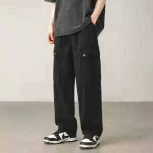 남자 고무줄 면바지 카고 와이드 팬츠 밴딩 봄가을 작업복 바지 등산 통 남성카고 건빵