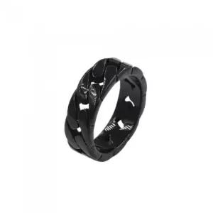 [벨가] 써지컬스틸 체인 반지 [7mm 블랙]