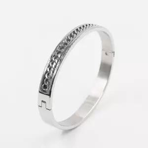 [벨가] 써지컬스틸 뱅글 꽈배기 체인 팔찌