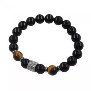 [벨가] 써지컬스틸 호안석 흑요석 믹스 팔찌