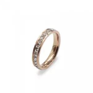 [벨가] 써지컬스틸 한줄 큐빅 반지_로즈 골드