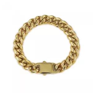 [벨가]  써지컬스틸 골드 직각 버클 팔찌 10mm