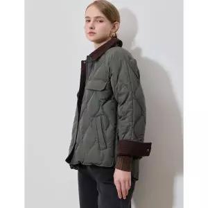 [패플단독가] [바닐라비(BANILAB)] 코듀로이 배색 다운점퍼