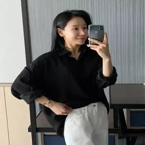 포스트 실키 베이직 여리핏 셔츠 (2 color)