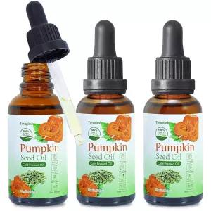 Tovaginsh 모발 성장을 위한 유기농 호박 씨앗 오일 3팩, 100% 천연 냉압착 오일, 얼굴, 스킨 케어, 헤어