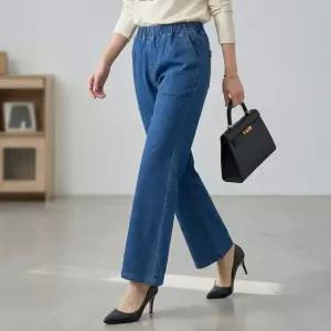 엄마옷 마미소 청 일자 바지 국내생산 중청 간절기 할머니 빅사이즈 40 70 마담 중년 여성 옷