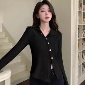 [옷은날개] 브이넥 롱니트 롱 니트티 대학생 터틀넥 오버핏 티