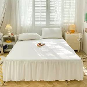 누빔 미색 방진 매트리스커버 여름 레이스 스커트침대커버