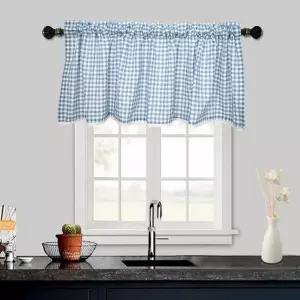 바란스커튼 써니하우스 체크 바란스 커튼 작 가리개 반커텐 바란스커텐