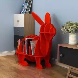 책꽂이 DIY 토끼 동물조형 선반 책장(레드) 책진열대 책정리