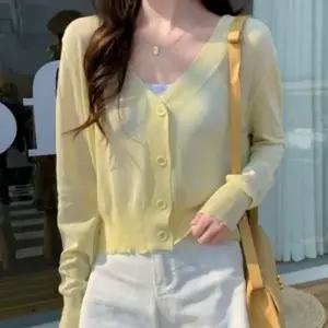 기본템 얇은 시원한 브이넥 니트 가디건 아우터 여름용 데일리