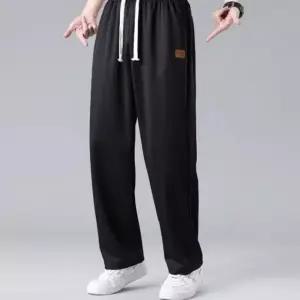 남자 여름 아이스 통바지 남성 밴딩 와이드 팬츠