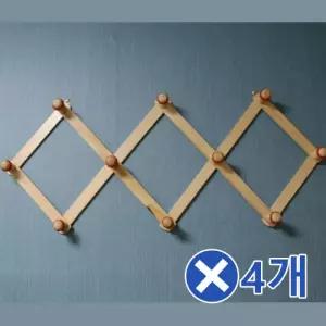 나무 자바라옷걸이-대x4개 방문옷걸이 자취방옷정리
