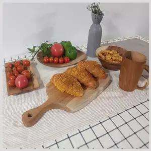 [RIZPICK]손잡이 스퀘어형 티크 원목 도마(B타입)