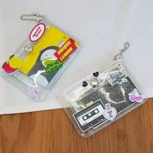 [에이치플러스몰]WL PVC 투명 카드 명함 지갑 (동전 파우치 케이스 포카 포토카드 홀더